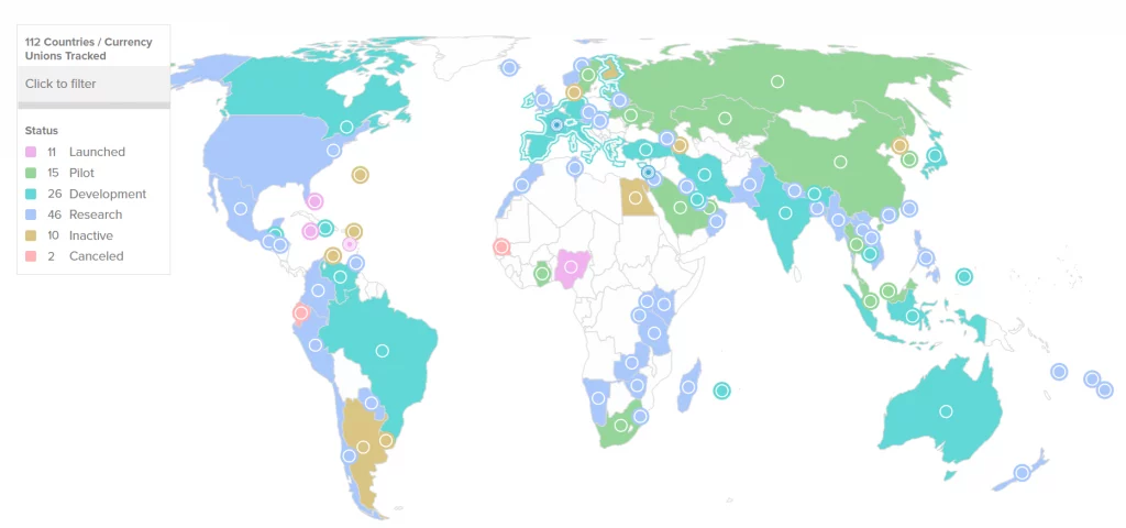 خريطة العملات الرقمية للبنوك المركزية حول العالم | المصدر: Atlantic Council